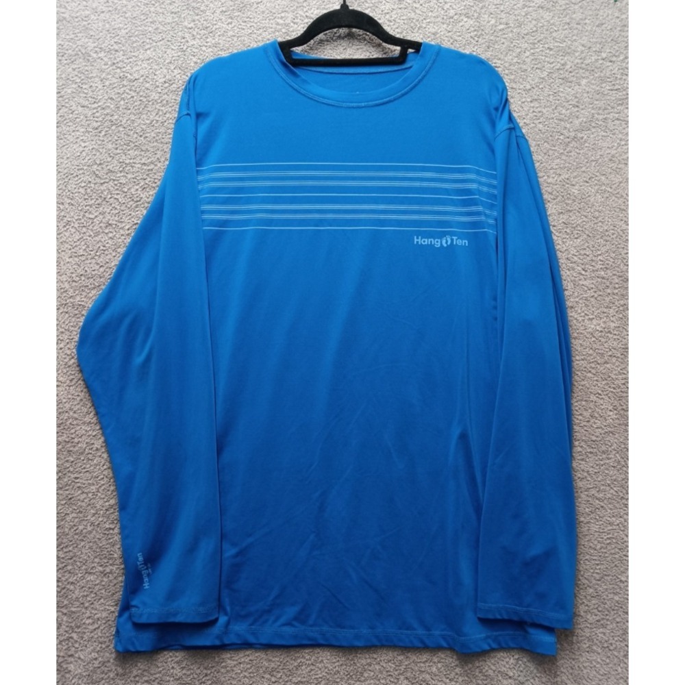 Hang Ten Men's UPF 50+ Long Sleeve Performance Shirt Blue Size XXL
